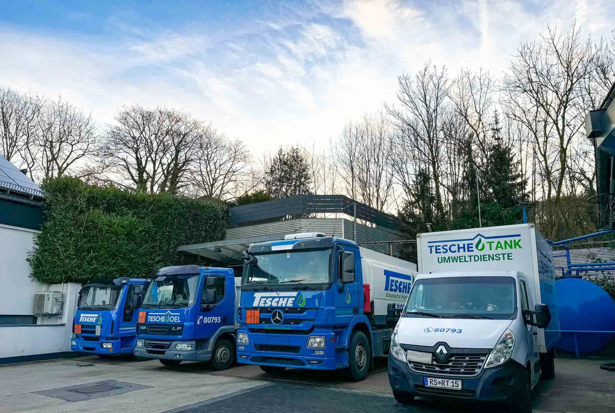 Fuhrpark der R. Tesche GmbH auf dem Betriebshof in Remscheid