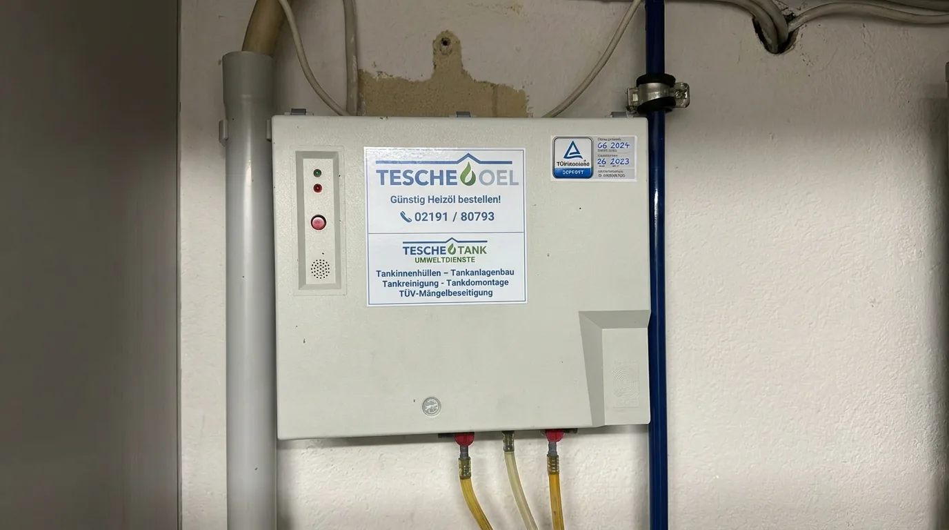 Montiertes weißes Leckanzeigegerät mit Tesche-Kennzeichnung